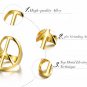 Gold Plated Hollow Out Rings Peace Symbols Finger Rings Female Geometric