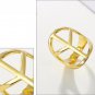 Gold Plated Hollow Out Rings Peace Symbols Finger Rings Female Geometric