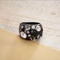 Vintage Black Gun Plated Size Rings for Women Multicolor Rhinestones Paved Female Finger Ring