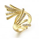 Gold Plated Wing Rings for Woman Rhinestone Paved Party Rings Fashion Jewelry