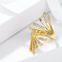 Gold Plated Wing Rings for Woman Rhinestone Paved Party Rings Fashion Jewelry