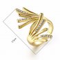 Gold Plated Wing Rings for Woman Rhinestone Paved Party Rings Fashion Jewelry