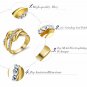 Gold Plated Multilayer Size Rings For Women Rhinestone Paved Twisted Design