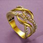 Gold Plated Multilayer Size Rings For Women Rhinestone Paved Twisted Design