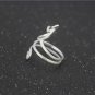 Free shipping sterling silver r wire winding cute cat adjustable ring