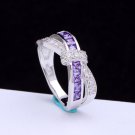 Ring luxury hot Princess women Wedding Engagement Ring purple pink color jewelry
