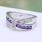 Ring luxury hot Princess women Wedding Engagement Ring purple pink color jewelry