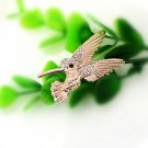 Fashion Jewelry Rhinestone Hummingbird Brooch Pin Cute Animal Bird Pin