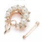 Wedding Bridal Dual Purpose Imitation Pearl Brooches Pin Flower Rhinestone Scarf Clip Crystal