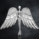 Fashiona Jewelry Silver Angel Brooches Pin Zinc Alloy Rhinestone Pin