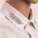 1 Pair Fashion Exquisite Leaf Leaves Brooches Pins For Women Man Large Brooch Pins Silver