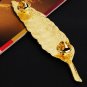 New Vintage Simple Elegant Golden Big Leaf Feather Brooches Pins Fashion Jewelry