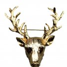 Elk Deer Head Brooch Pins Women Men Brooches Hijab Pin Lapel Jewelry