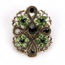 Antique Color Crystal Diamante Vintage Flower Brooch Pins for Women