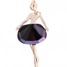 Fashion Wedding Jewelry Rhinestone Crystal Brooch Ballet Girl Brooch Scraf
