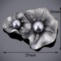 Elegant Double Flower Brooches Women Gun Matel Vintage