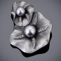 Elegant Double Flower Brooches Women Gun Matel Vintage