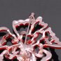 New Arrival Red Enamel Rose Flower Fashion Brooch Pins for Women with Imitation Pearl