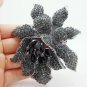 Classic black crystal rhinestone Large flowers orchid brooch pins woman jewelry
