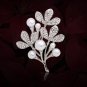 Unique Pearl Tree Crystal Brooches for Women Men Breast Pin Scarf Buckle Brouch Corsage