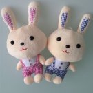 1 Pair Cute cotton Rabbit Stuffed Dolls Push Toy Blue&Red Kawaii Bunny Doll For Children Gift 28CM