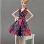 Handmade Unique Doll Clothes Red Black Flower Dress For Barbie