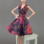Handmade Unique Doll Clothes Red Black Flower Dress For Barbie