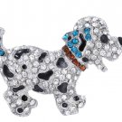 Animal brooch pins cute black dog silver plated large rhinestone brooch