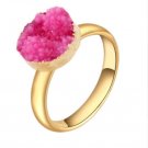 Irregular Geode Natural Drusy Stone Bezel Rings Geode Druzy Ring For Engagement