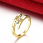 Simple design gold color finger ring with AAA zircon 8 # woman fashion jewelry