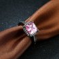 Top luxury brand black gun plated square finger ring with AAA zircon woman fashion jewelry