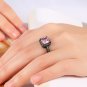 Top luxury brand black gun plated square finger ring with AAA zircon woman fashion jewelry
