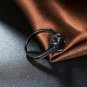 Black Gun plating Finger Ring with AAA Zircon Blue color Woman Fashion Jewelry