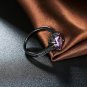 Black Gun plating Finger Ring with AAA Zircon Purple color Woman Fashion Jewelry