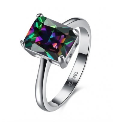 Charm Design Silver color Colored zircon Finger Ring Woman Fashion Jewelry