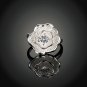 Beautiful Silver color Flower Finger Ring with AAA Zircon Woman Fashion Jewelry