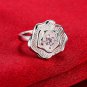 Beautiful Silver color Flower Finger Ring with AAA Zircon Woman Fashion Jewelry