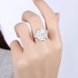 Beautiful Silver color Flower Finger Ring with AAA Zircon Woman Fashion Jewelry
