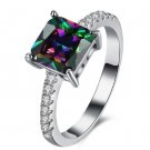 Silver color Colored zircon Finger Rings Fashion Jewelry For Women Wedding Gifts