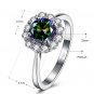 Silver color Flower Shape Finger Ring with Zircon Woman Fashion Jewelery Engagement