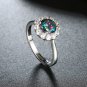 Silver color Flower Shape Finger Ring with Zircon Woman Fashion Jewelery Engagement