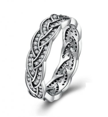 Women AAA Zircon Wedding Ring / Engagement Ring Real 925 Sterling Silver Fine Jewelery