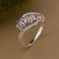 Beautiful flower design silver finger ring with zircon good quality fashion jewelry for women