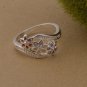 Beautiful flower design silver finger ring with zircon good quality fashion jewelry for women