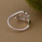 Beautiful flower design silver finger ring with zircon good quality fashion jewelry for women