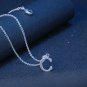Silver Color Letter Pendant Necklace C Classic Fashion Woman Jewelry