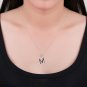 Silver Color Letter Pendant Necklace M Classic Fashion Woman Jewelry