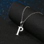 Silver Color Letter Pendant Necklace P Classic Fashion Woman Jewelry