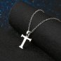 Silver Color Letter Pendant Necklace T Classic Fashion Woman Jewelry