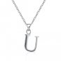 Silver Color Letter Pendant Necklace U Classic Fashion Woman Jewelry